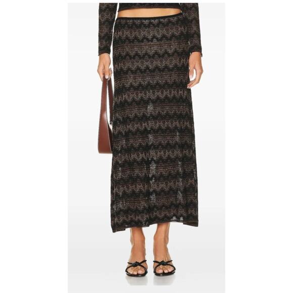 CHRISTOPHER ESBER Sz 12 AUS 8 US Palais Knitted Maxi Skirt Brown Black - Picture 1 of 11